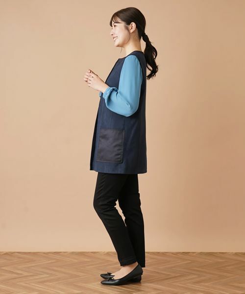Leilian / レリアン テーラードジャケット | 異素材切替ロングベスト | 詳細2