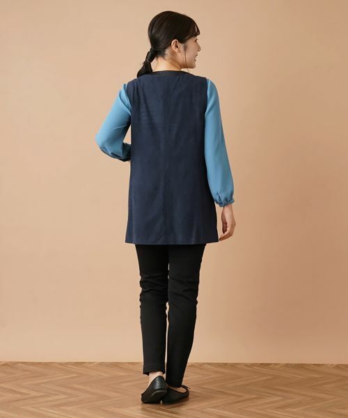 Leilian / レリアン テーラードジャケット | 異素材切替ロングベスト | 詳細3