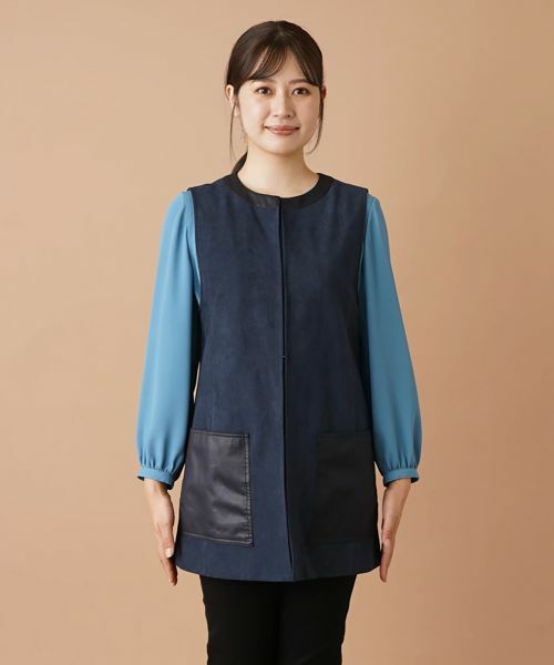 Leilian / レリアン テーラードジャケット | 異素材切替ロングベスト | 詳細5