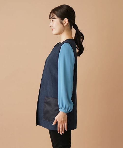 Leilian / レリアン テーラードジャケット | 異素材切替ロングベスト | 詳細6