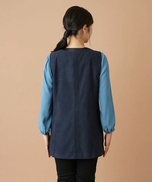 Leilian / レリアン テーラードジャケット | 異素材切替ロングベスト | 詳細7