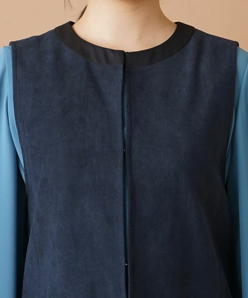 Leilian / レリアン テーラードジャケット | 異素材切替ロングベスト | 詳細8