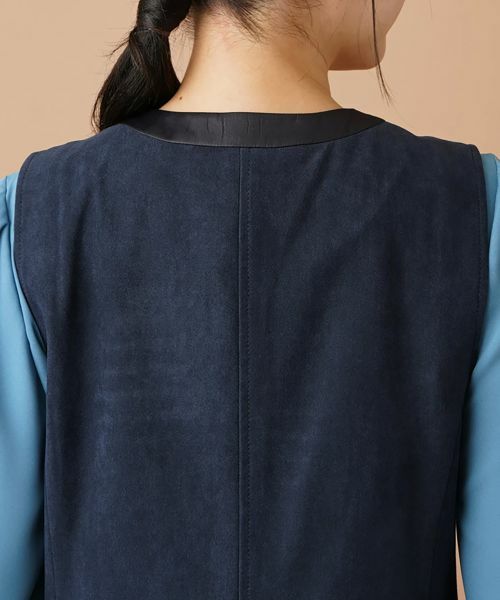 Leilian / レリアン テーラードジャケット | 異素材切替ロングベスト | 詳細9