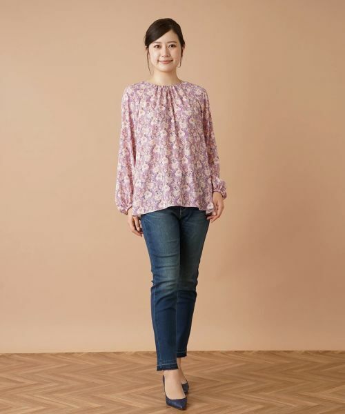 Leilian / レリアン シャツ・ブラウス | フラワー柄スモックブラウス | 詳細1