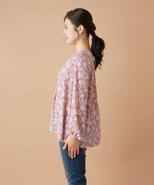Leilian / レリアン シャツ・ブラウス | フラワー柄スモックブラウス | 詳細5