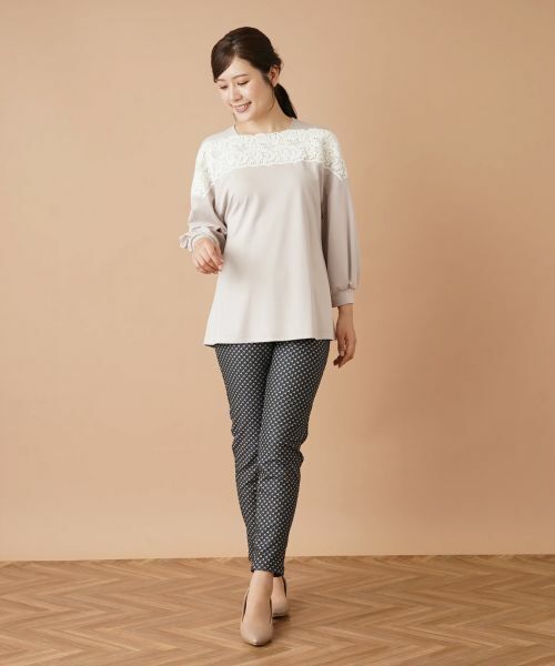 Leilian / レリアン シャツ・ブラウス | レーススクエアネックブラウス | 詳細1