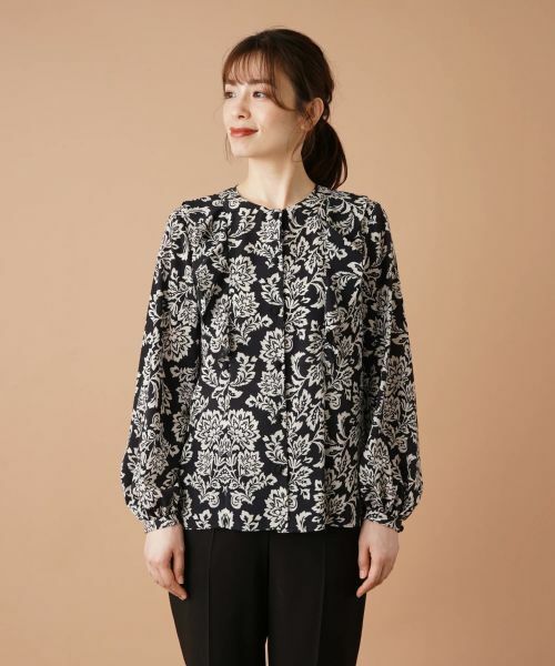 Leilian / レリアン シャツ・ブラウス | ボタニカル柄フリルブラウス | 詳細4