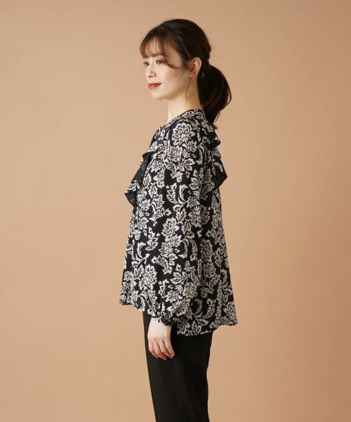 Leilian / レリアン シャツ・ブラウス | ボタニカル柄フリルブラウス | 詳細5