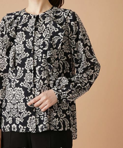 Leilian / レリアン シャツ・ブラウス | ボタニカル柄フリルブラウス | 詳細9