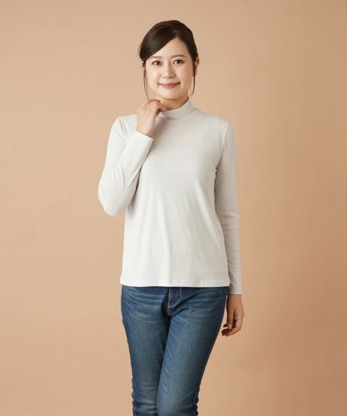 Leilian / レリアン カットソー | ハイネックカットソー(ライトグレー)