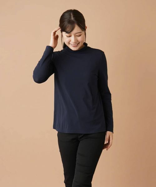 Leilian / レリアン カットソー | ハイネックカットソー(ネイビー)