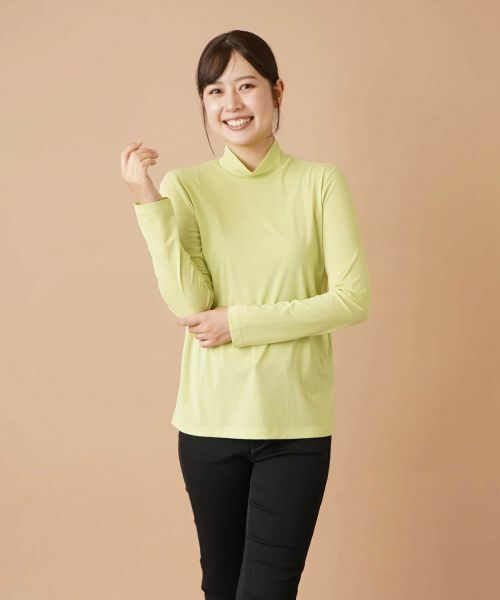 Leilian / レリアン カットソー | ハイネックカットソー(グリーン)