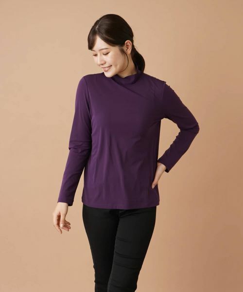 Leilian / レリアン カットソー | ハイネックカットソー(バイオレット)