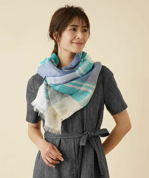 Leilian / レリアン マフラー・ショール・スヌード・ストール | マルチ—ボーダーストール | 詳細1