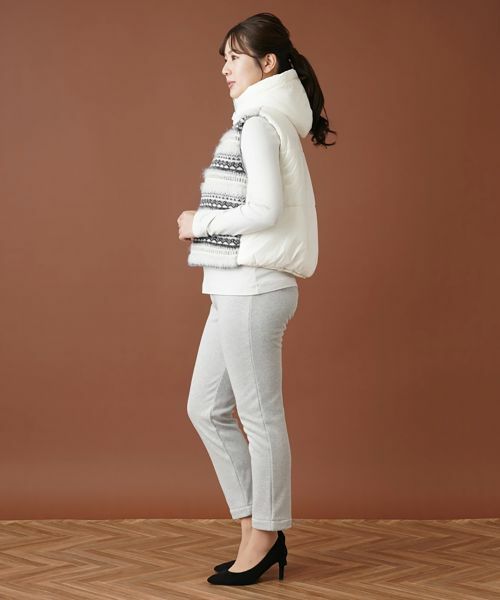 Leilian / レリアン テーラードジャケット | フェアアイル柄切替フーデッドベスト | 詳細2