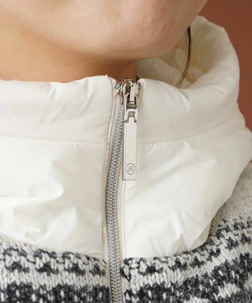 Leilian / レリアン テーラードジャケット | フェアアイル柄切替フーデッドベスト | 詳細8