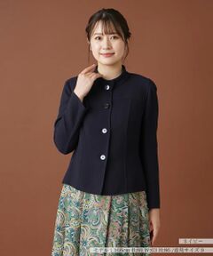 Leilian / レリアン テーラードジャケット | スタンドカラーニットジャケット