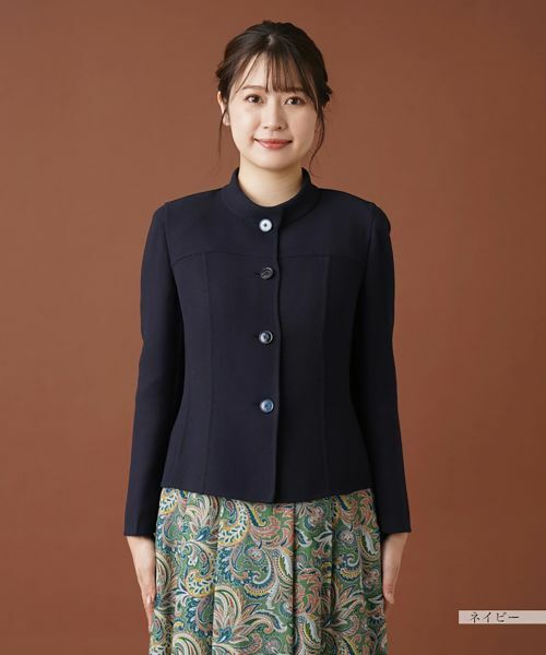 Leilian / レリアン テーラードジャケット | スタンドカラーニットジャケット | 詳細4