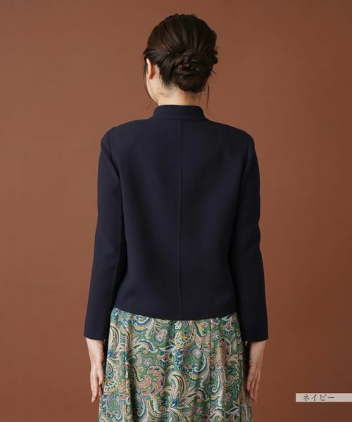 Leilian / レリアン テーラードジャケット | スタンドカラーニットジャケット | 詳細6