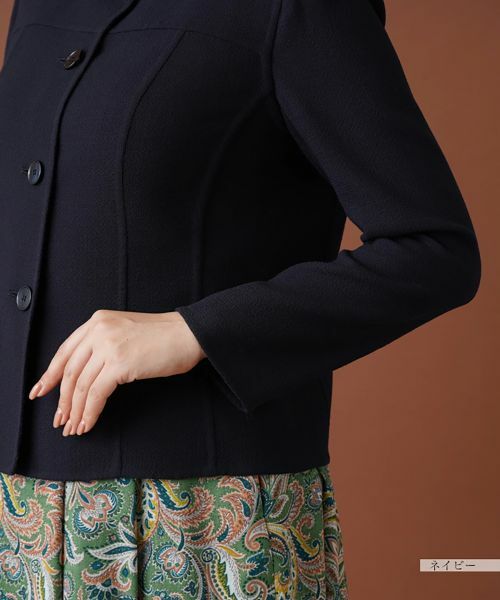 Leilian / レリアン テーラードジャケット | スタンドカラーニットジャケット | 詳細9