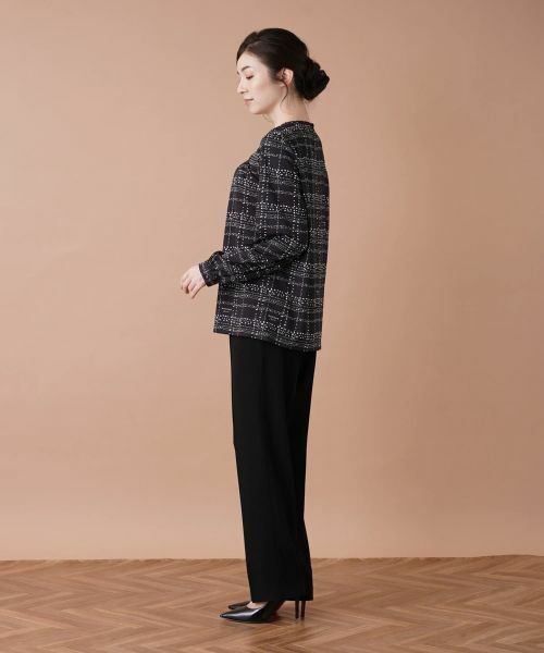 Leilian / レリアン カットソー | 【セットアップ対応商品】チェックVネックカットソー【ROCHAS Premiere】 | 詳細2