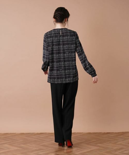 Leilian / レリアン カットソー | 【セットアップ対応商品】チェックVネックカットソー【ROCHAS Premiere】 | 詳細3