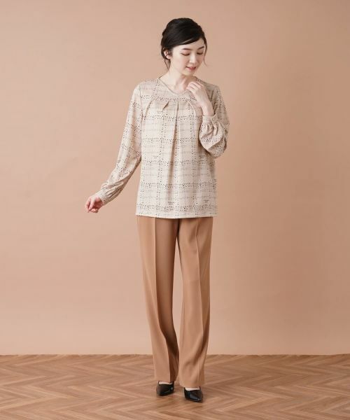 Leilian / レリアン カットソー | 【セットアップ対応商品】チェックVネックカットソー【ROCHAS Premiere】 | 詳細4