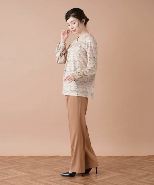 Leilian / レリアン カットソー | 【セットアップ対応商品】チェックVネックカットソー【ROCHAS Premiere】 | 詳細5