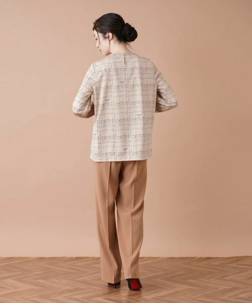 Leilian / レリアン カットソー | 【セットアップ対応商品】チェックVネックカットソー【ROCHAS Premiere】 | 詳細6