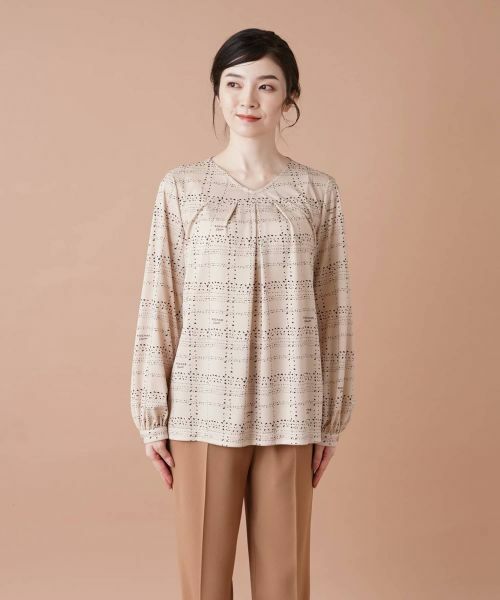 Leilian / レリアン カットソー | 【セットアップ対応商品】チェックVネックカットソー【ROCHAS Premiere】 | 詳細7