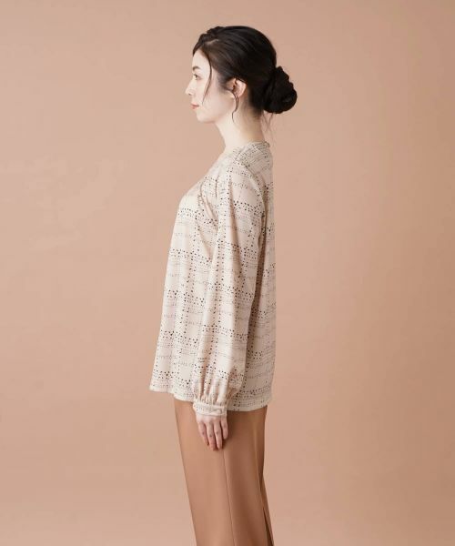 Leilian / レリアン カットソー | 【セットアップ対応商品】チェックVネックカットソー【ROCHAS Premiere】 | 詳細8