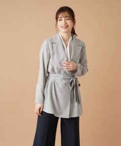 Leilian / レリアン テーラードジャケット | ベルテッドロングジャケット【ROCHAS Premiere】