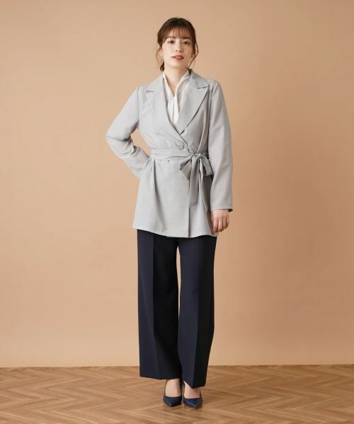 Leilian / レリアン テーラードジャケット | ベルテッドロングジャケット【ROCHAS Premiere】 | 詳細1