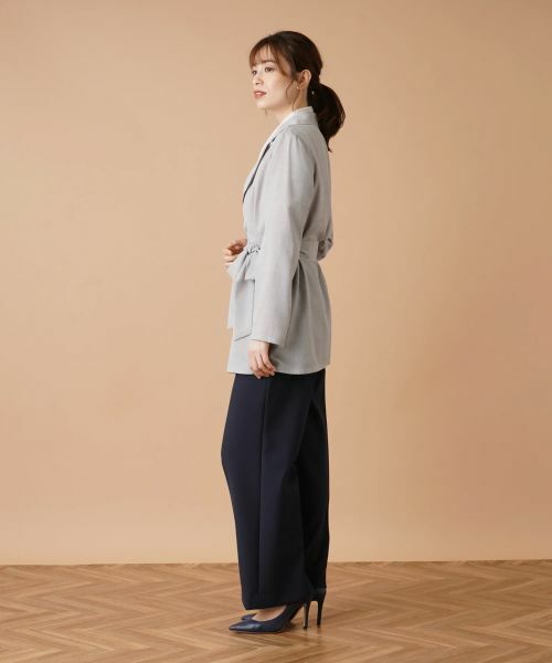 Leilian / レリアン テーラードジャケット | ベルテッドロングジャケット【ROCHAS Premiere】 | 詳細2