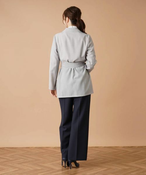 Leilian / レリアン テーラードジャケット | ベルテッドロングジャケット【ROCHAS Premiere】 | 詳細3