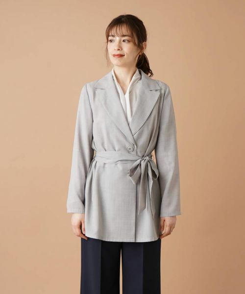 Leilian / レリアン テーラードジャケット | ベルテッドロングジャケット【ROCHAS Premiere】 | 詳細5