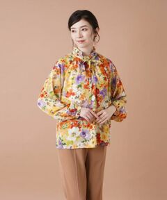 Leilian / レリアン シャツ・ブラウス | フラワー柄ボウタイブラウス【ROCHAS Premiere】