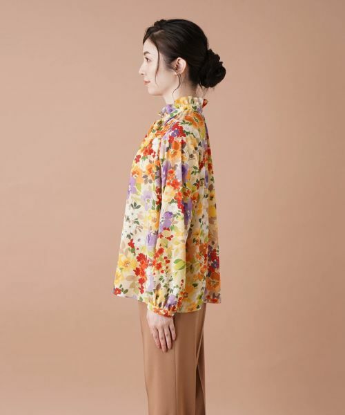 Leilian / レリアン シャツ・ブラウス | フラワー柄ボウタイブラウス【ROCHAS Premiere】 | 詳細5