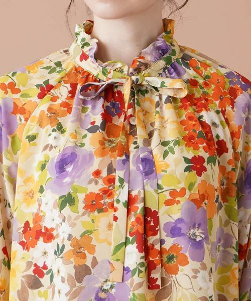 Leilian / レリアン シャツ・ブラウス | フラワー柄ボウタイブラウス【ROCHAS Premiere】 | 詳細7