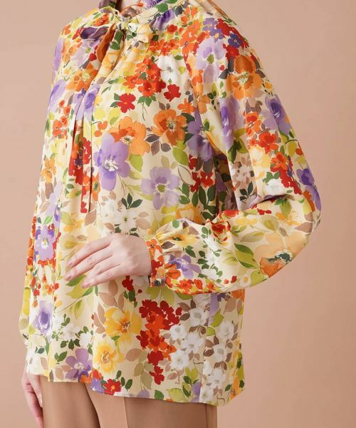 Leilian / レリアン シャツ・ブラウス | フラワー柄ボウタイブラウス【ROCHAS Premiere】 | 詳細9