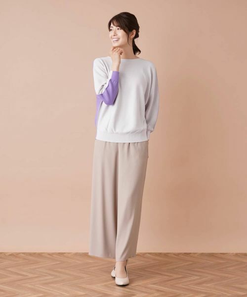 Leilian / レリアン ニット・セーター | バイカラー切替ボートネックニット | 詳細1