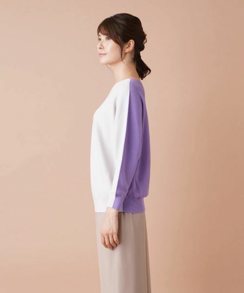 Leilian / レリアン ニット・セーター | バイカラー切替ボートネックニット | 詳細6