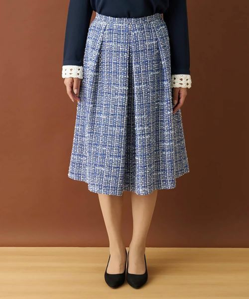 Leilian / レリアン ミニ・ひざ丈スカート | ファンシーツイードタックフレアスカート | 詳細4