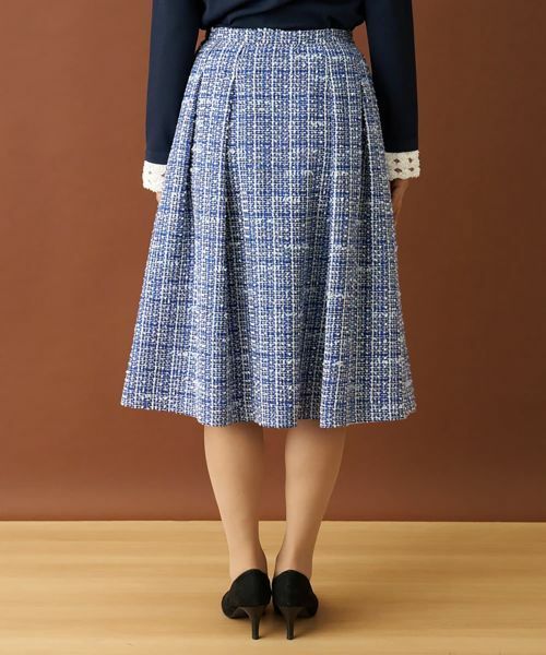 Leilian / レリアン ミニ・ひざ丈スカート | ファンシーツイードタックフレアスカート | 詳細6
