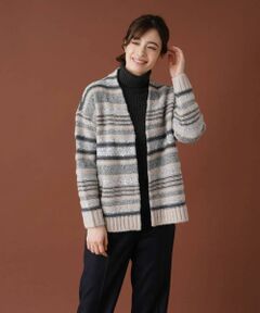 Leilian / レリアン カーディガン・ボレロ | マルチボーダースパンコールカーディガン