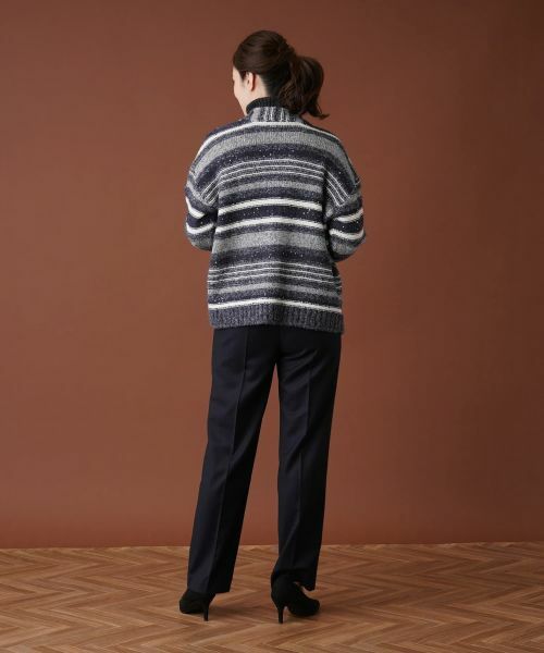 Leilian / レリアン カーディガン・ボレロ | マルチボーダースパンコールカーディガン | 詳細3