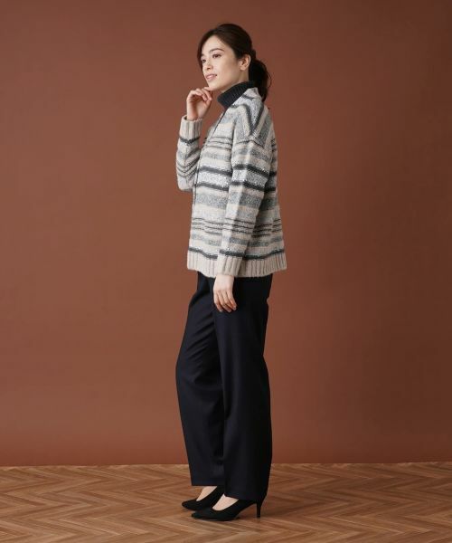 Leilian / レリアン カーディガン・ボレロ | マルチボーダースパンコールカーディガン | 詳細5
