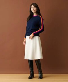 Leilian / レリアン ニット・セーター | 配色ラインクルーネックニット【Leilian by Eriko Nakamura】