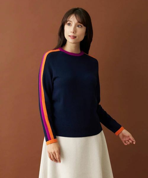Leilian / レリアン ニット・セーター | 配色ラインクルーネックニット【Leilian by Eriko Nakamura】 | 詳細12