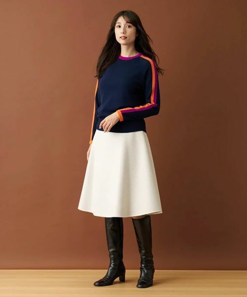 Leilian / レリアン ニット・セーター | 配色ラインクルーネックニット【Leilian by Eriko Nakamura】 | 詳細3
